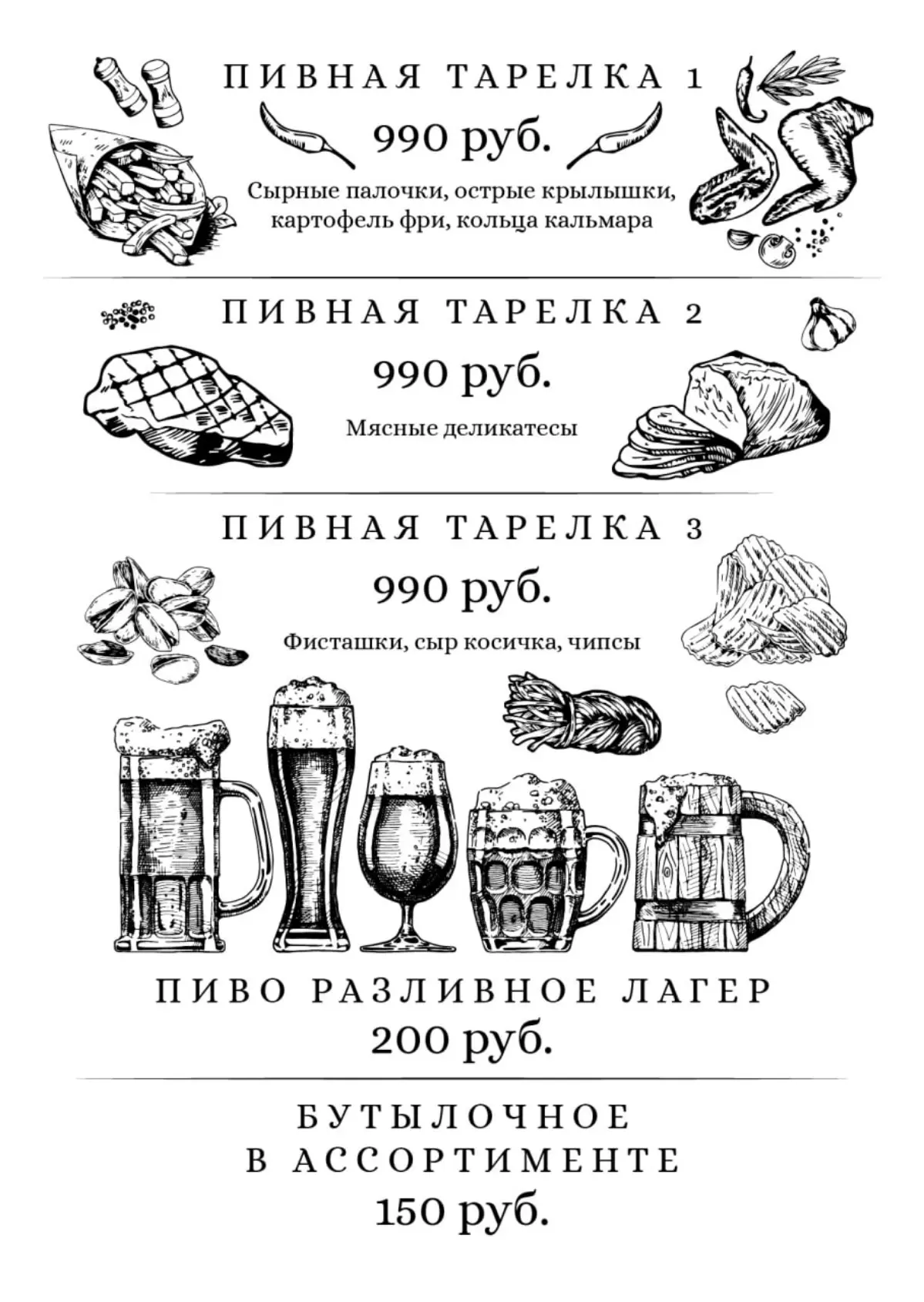 🍻 Меню для кафе-пивоварни | Сетка — социальная сеть от hh.ru