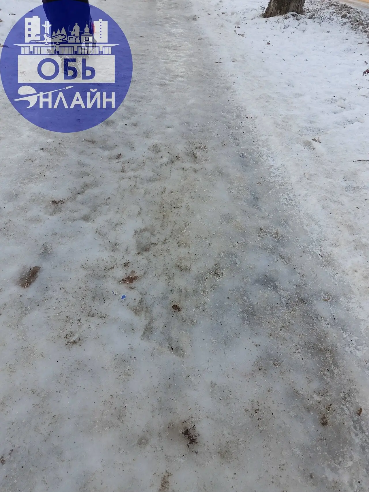 ↗ Администрация города Оби просим провести уборку тротуара на улице Шевченко. Около школы каток вместо тротуара. Мы старшеклассники сегодня помогали младшим школьникам добираться в школу | Сетка — социальная сеть от hh.ru