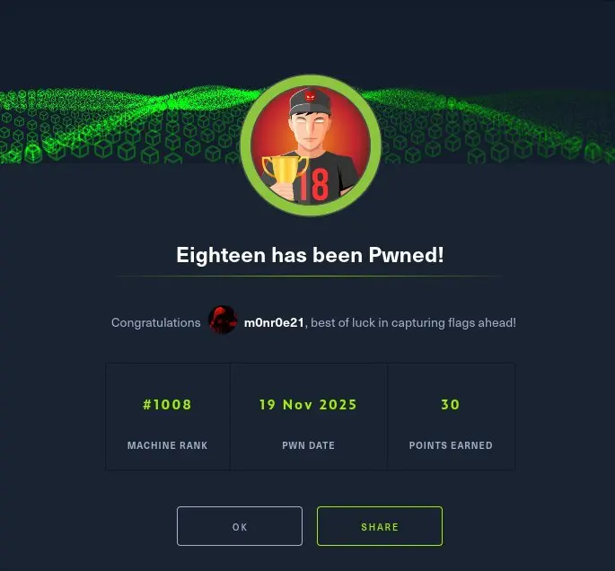 HackTheBox Eighteen Season 9 hints
Не на все машины в 9 сезоне есть время, но как я мог пропустить AD :))))

С кредами, какие нам дали в самом начале смотрим в сторону MSSQL - impacket-mssqlclient
Ище... | Сетка — социальная сеть от hh.ru