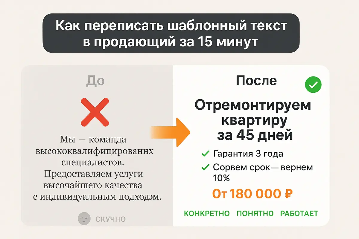 Ваш текст на сайте не продаёт? Переписываем за 15 минут | Сетка — социальная сеть от hh.ru