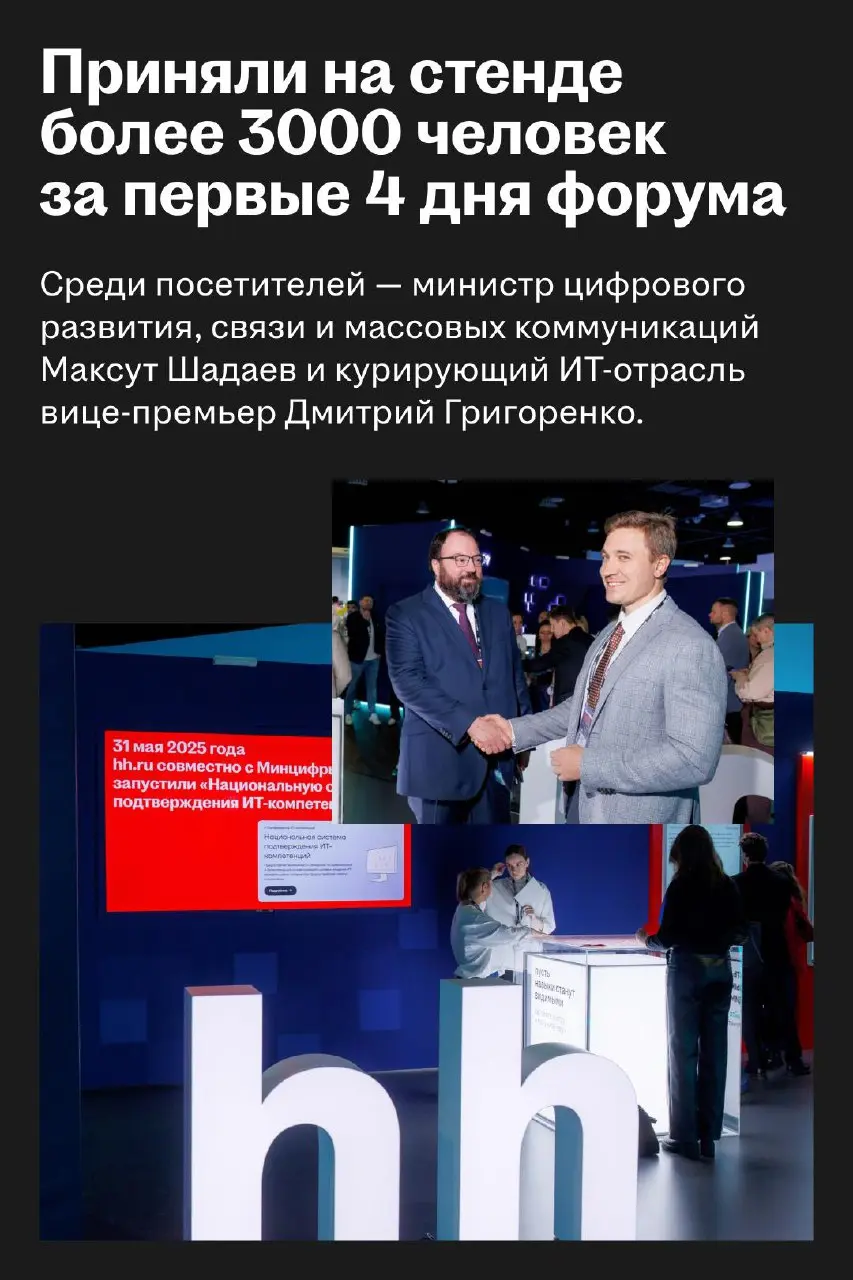 Платформа подтверждения навыков hh․ru вошла в тройку лучших в премии «Цифровые решения»
🌟 Что случилось
На прошлой неделе HeadHunter принял участие в масштабном ИТ-форуме «Цифровые решения» | Сетка — социальная сеть от hh.ru