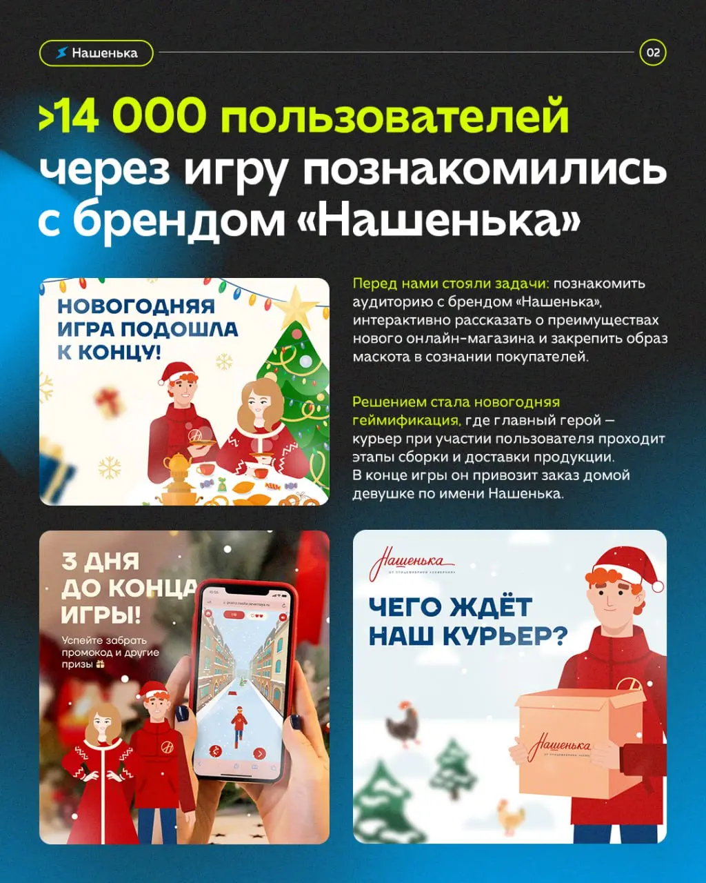 Раздаём новогоднее настроение!💙
На примере новогодних спецпроектов показываем, как нестандартные механики приводят клиентов к бренду | Сетка — социальная сеть от hh.ru