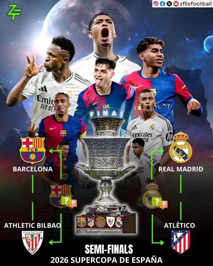 ⚽ ИСПАНСКАЯ КЛАССИКА В СЕРДЦЕ АРАВИИ! ⚽
Станьте свидетелем главного футбольного противостояния начала 2026 года! Легендарные клубы Испании сразятся за первый трофей в саудовском Джекпоте — Суперкубок ... | Сетка — социальная сеть от hh.ru