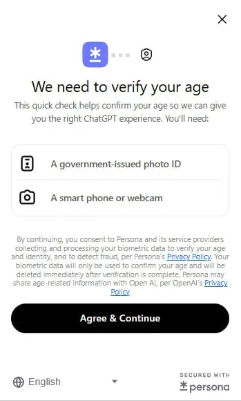 ChatGPT начал просить у пользователей паспорт
На Reddit появились скриншоты от юзеров, которых ChatGPT заподозрил в том, что им нет 18 лет (автор картинки говорит, что ему 30) | Сетка — социальная сеть от hh.ru