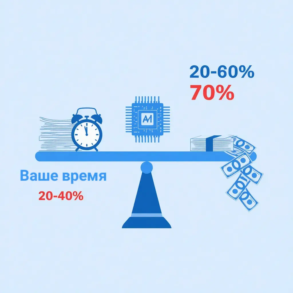 Сколько стоит ваша рутина? 🤔  
Пока ваш топ-менеджер составляет отчеты вручную, а продажники отвечают на одни и те же вопросы — бизнес теряет тысячи ежемесячно | Сетка — социальная сеть от hh.ru