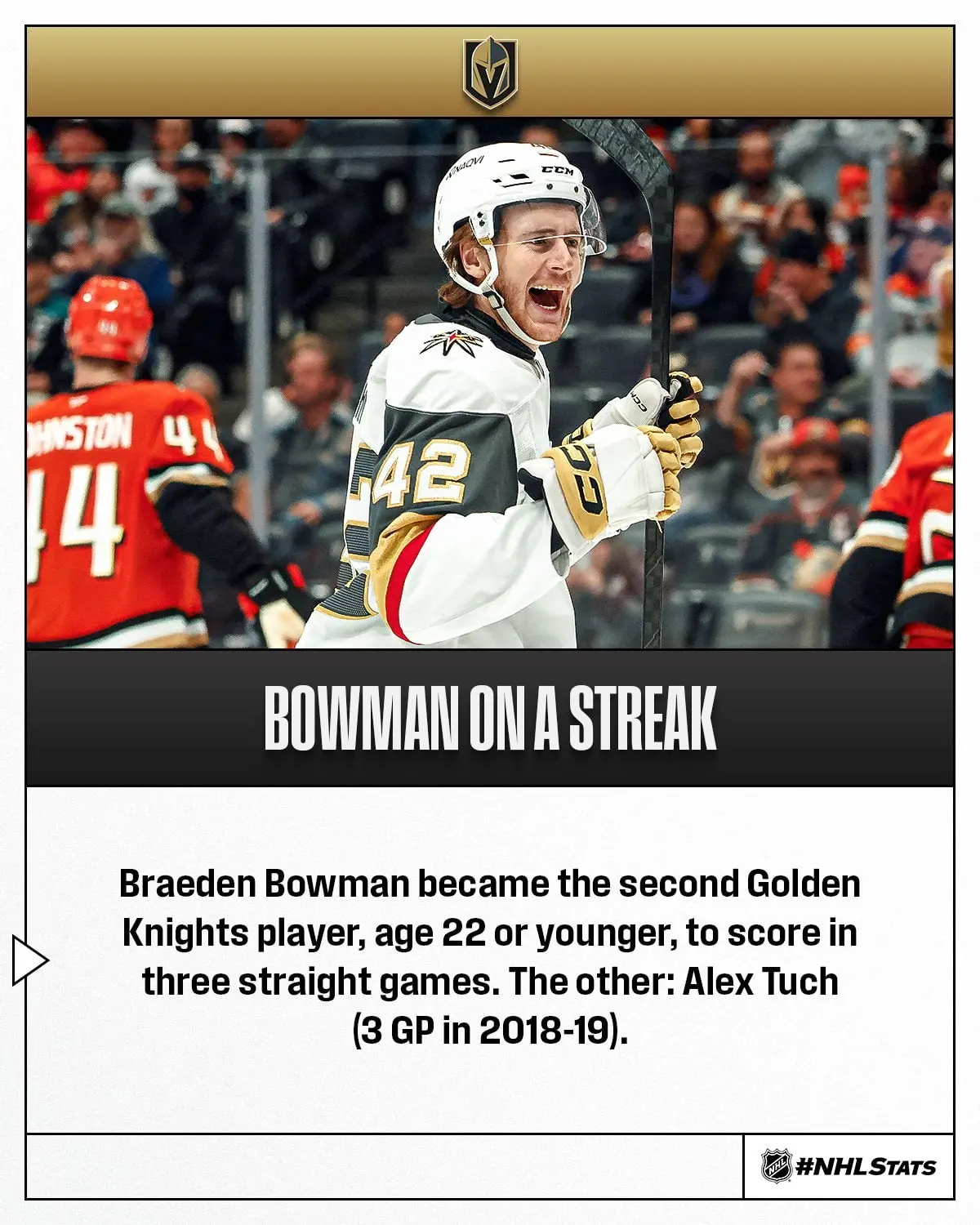 ⚔️ Брэйден Боумэн — кто ты такой, чёрт возьми?
22-летний уроженец Китченера, Онтарио, дебютировал в НХЛ только в этом сезоне — случилось это 13 ноября в матче против «Айлендерс» | Сетка — социальная сеть от hh.ru