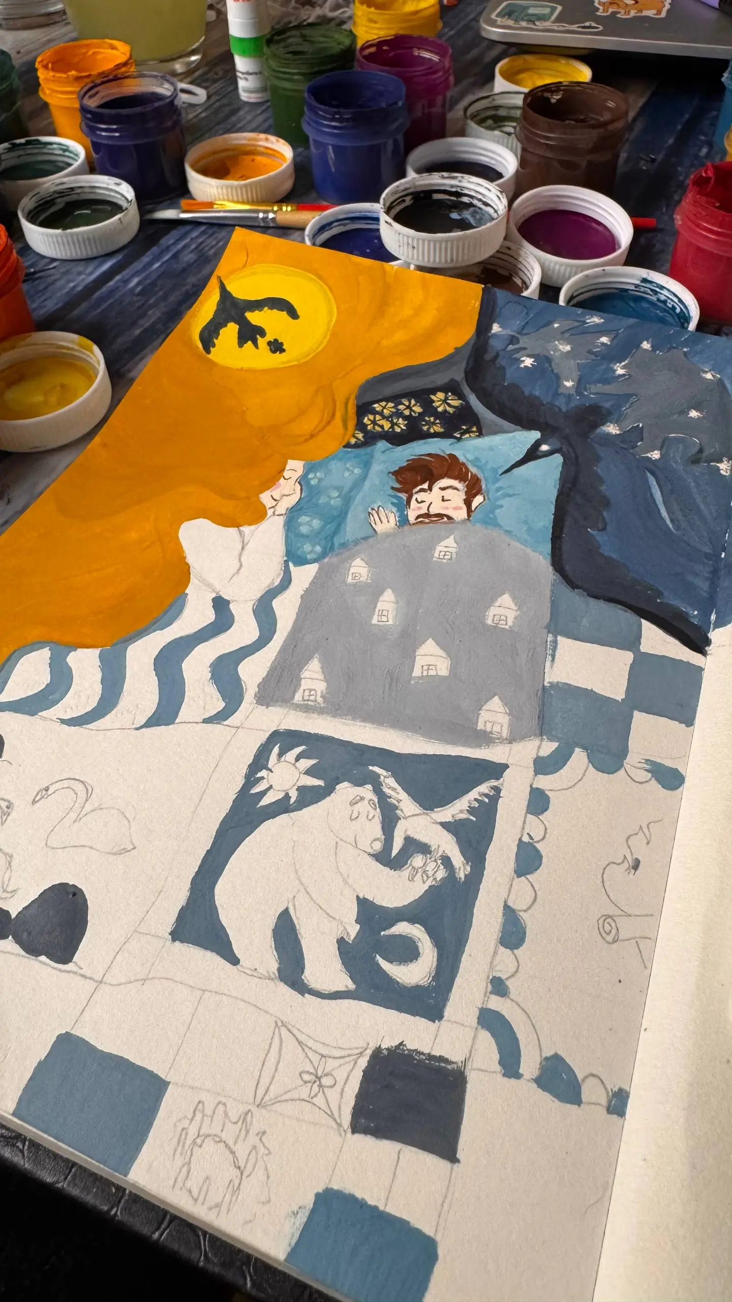 Я все таки схватила ОРВИ и решила устроить себе арт-терапию🎨
Так давно не рисовала и нестерпимо захотелось | Сетка — социальная сеть от hh.ru
