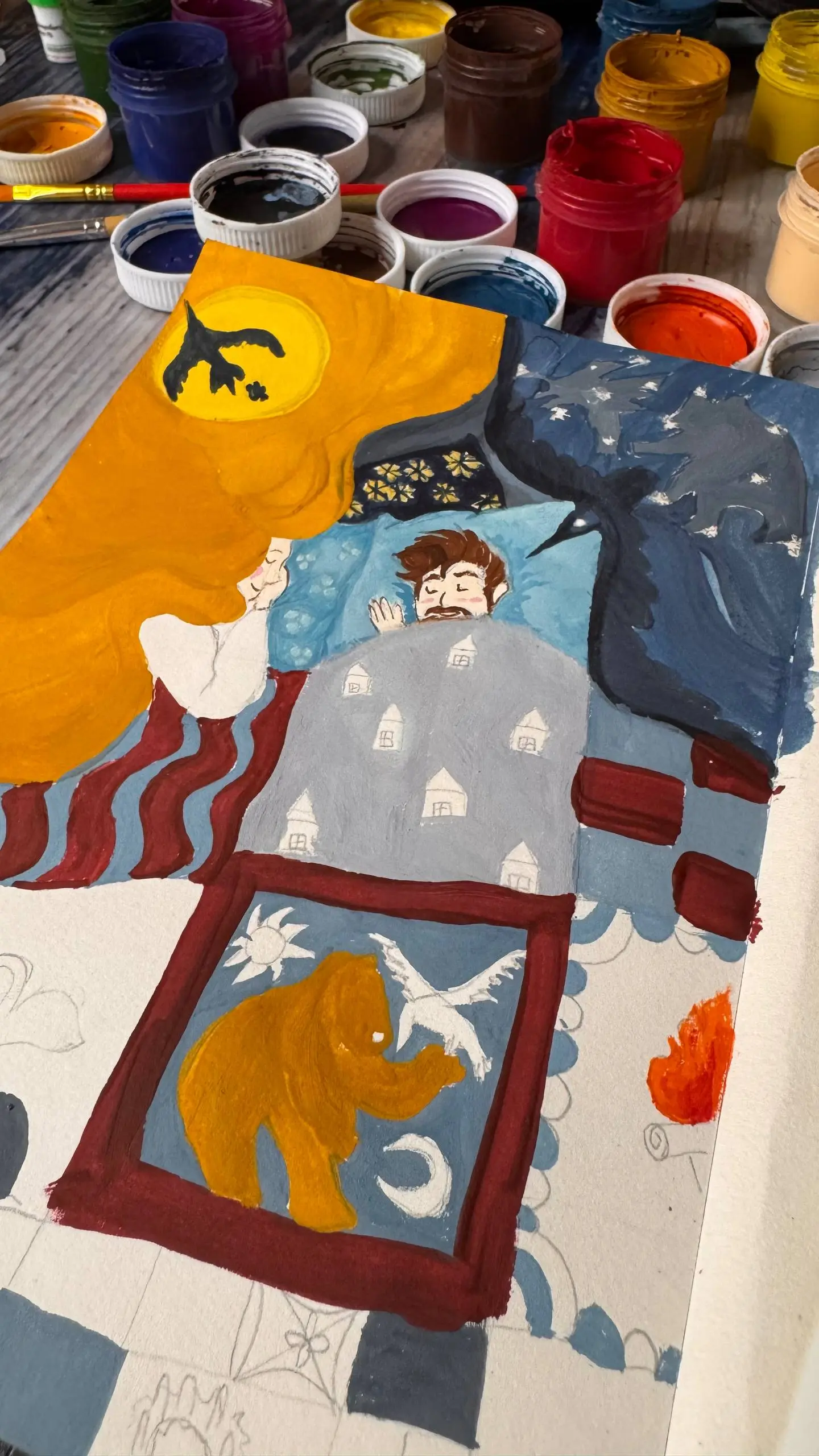 Я все таки схватила ОРВИ и решила устроить себе арт-терапию🎨
Так давно не рисовала и нестерпимо захотелось | Сетка — социальная сеть от hh.ru