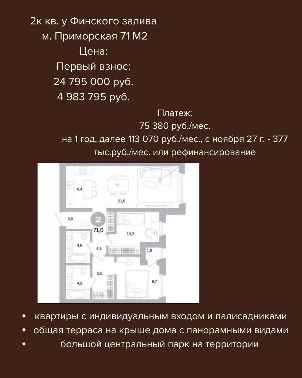 Подобрала варианты квартир по самым выгодным ипотечным программам — тем, кто хочет купить сейчас на лучших условиях и не переплачивать.
Да, есть программы, где платеж меняется через несколько лет | Сетка — социальная сеть от hh.ru