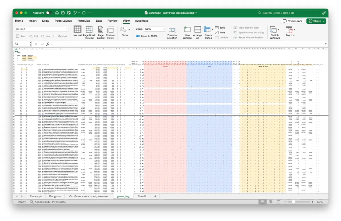 Как мы делали настольную игру и моделировали её в Excel | Сетка — социальная сеть от hh.ru