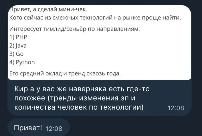 Кира, а сколько, в среднем, сейчас стоят разработчики? А какой язык разработки выбрать, чтобы проще нанять? — вопросы, которые я слышу постоянно на брифах с работодателями, а ещё от журналистов | Сетка — социальная сеть от hh.ru