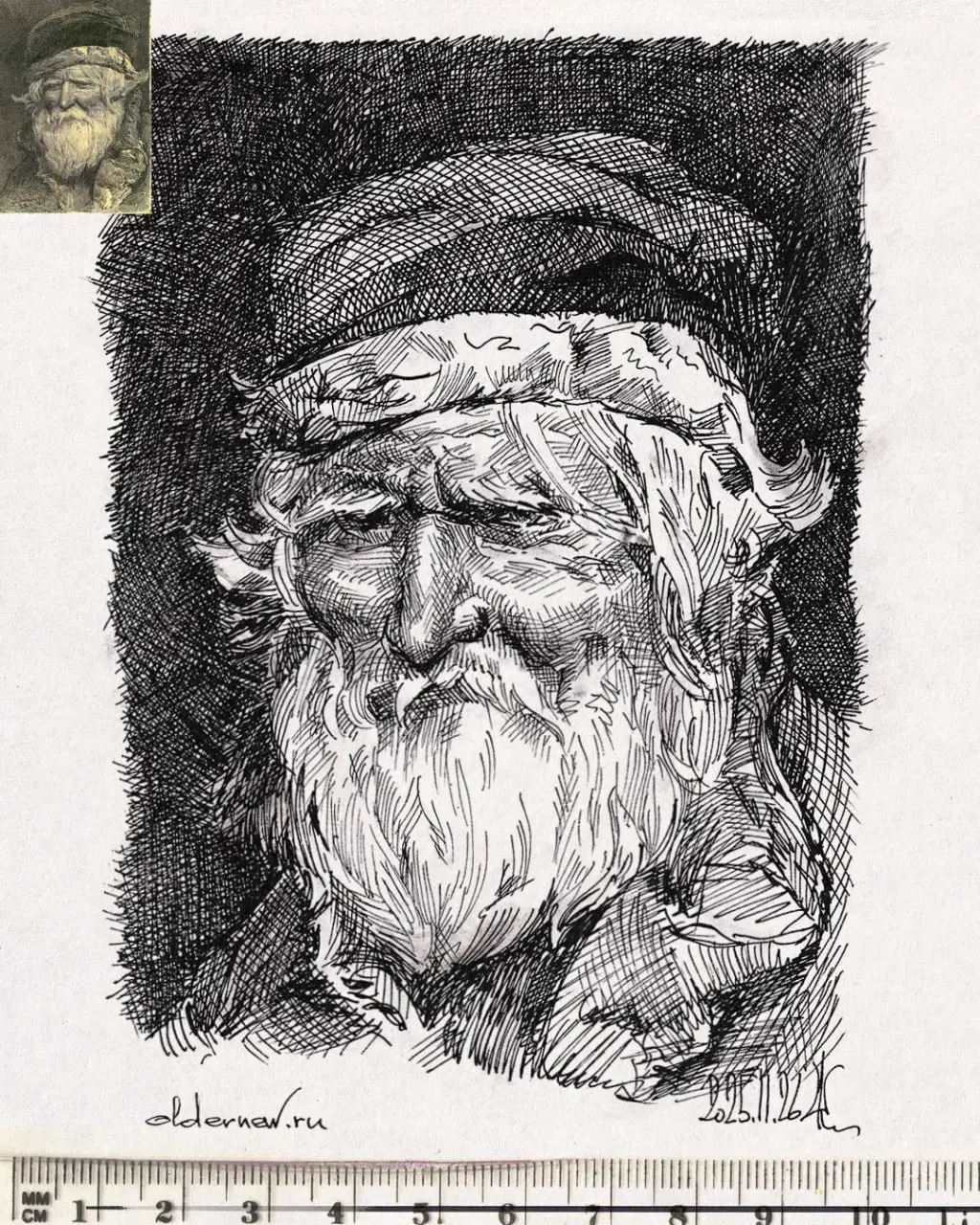 марафон «Рисуем каждый день» 7.0: Копии мастеров
Виктор Васнецов. «Голова крестьянина» 1878 г.
Копия — тушь, перо, бумага, А5.
Предварительный набросок сделан растушкой с угольной пылью.
 | Сетка — социальная сеть от hh.ru