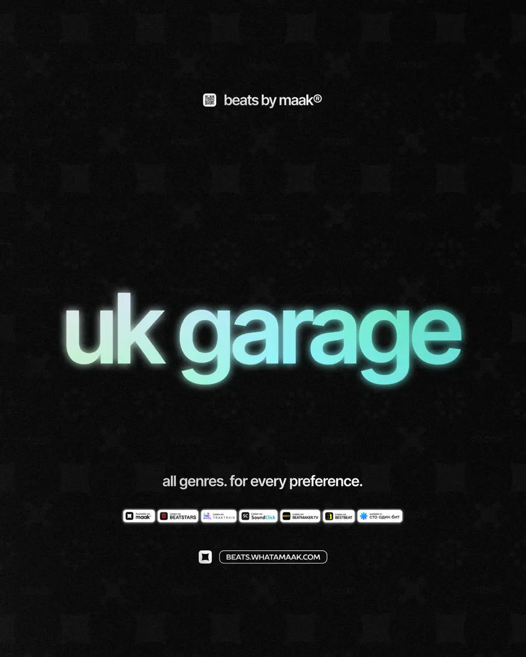 🎵#lot — «UK Garage биты» ╳ от maak®
ℹ️ В нашем каталоге более 400 различных аранжировок, в самых популярных жанрах, на любой вкус и предпочтения | Сетка — социальная сеть от hh.ru