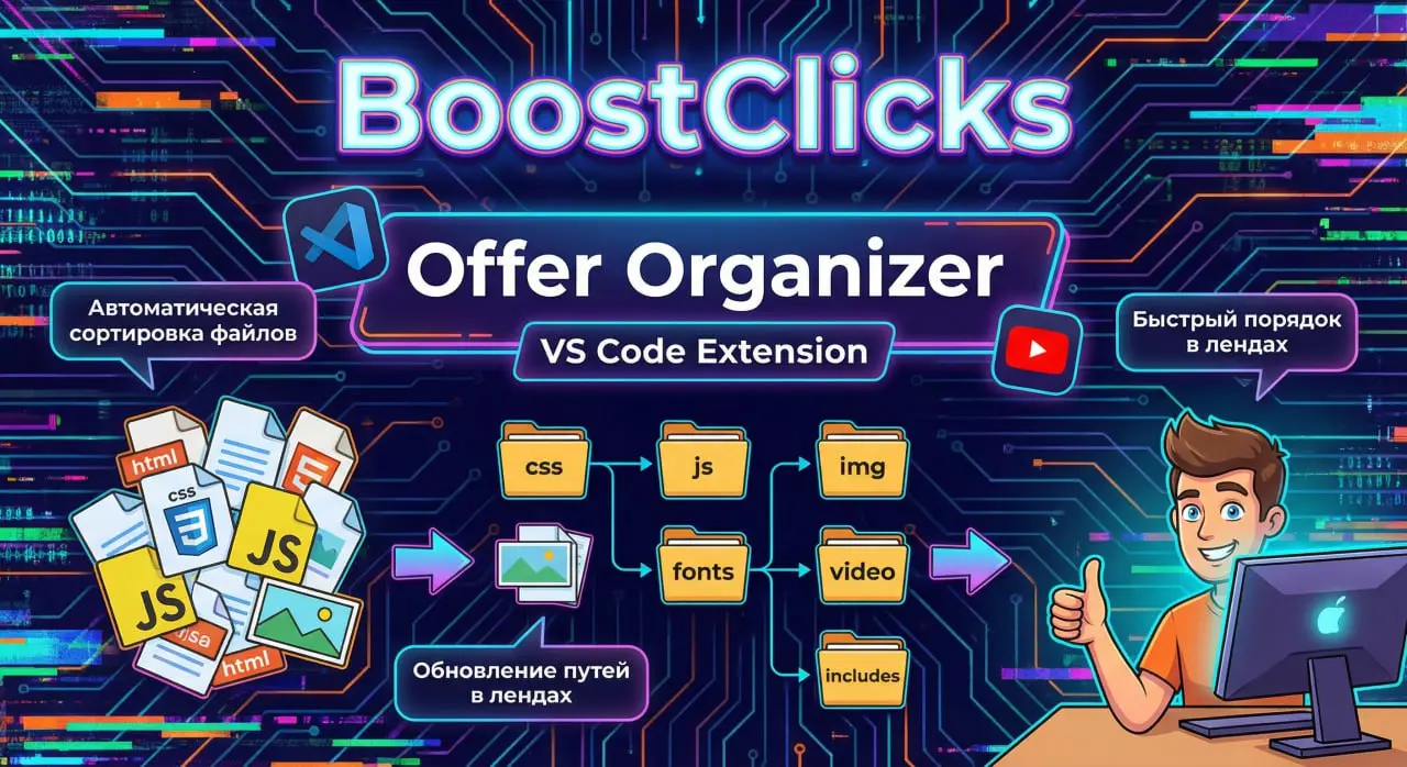Запилил ещё один инструмент для тех, кто работает в VS Code - расширение Offer Organizer.
Что оно делает:
– Разбирает свалку файлов в корне ленда | Сетка — социальная сеть от hh.ru