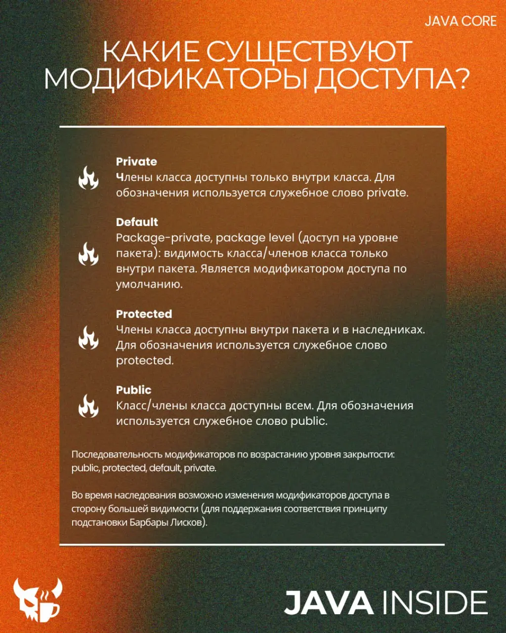 Начнём с Java Core: модификаторы доступа | Сетка — социальная сеть от hh.ru