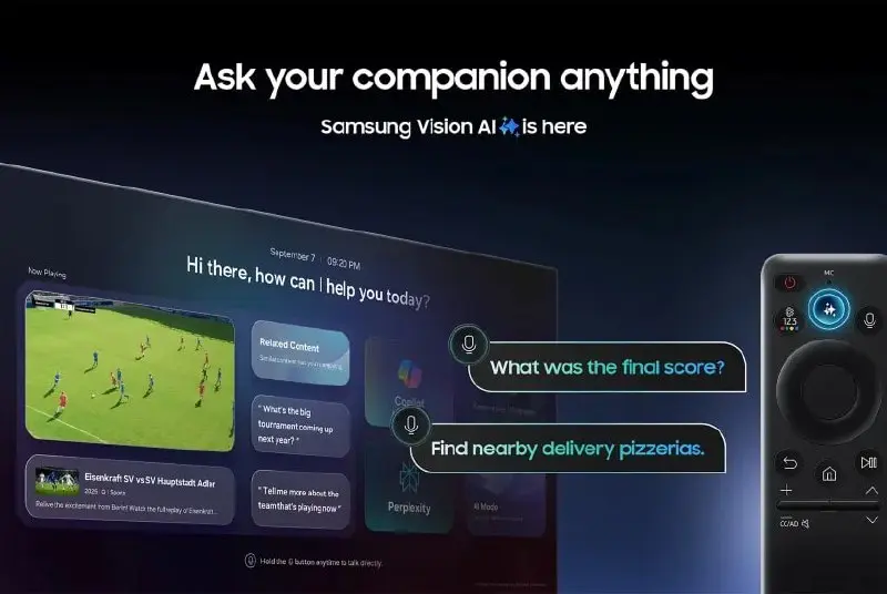 Samsung запустил на своих телевизорах 2025 года нового голосового помощника Vision AI Companion, основанного на генеративном ИИ | Сетка — социальная сеть от hh.ru
