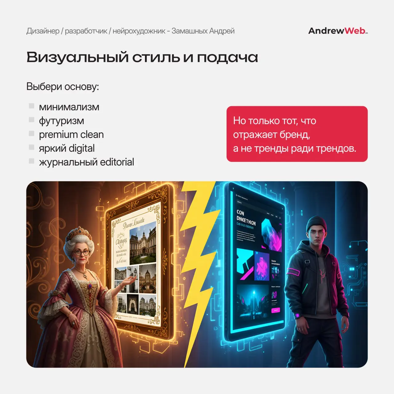 Хочешь понять, какой стиль сайта подходит твоему бренду?
Мы собрали простой и понятный мини-гайд: как выбрать цвет, шрифты, визуальную подачу и стиль, чтобы сайт выглядел современно и отражал характер... | Сетка — социальная сеть от hh.ru