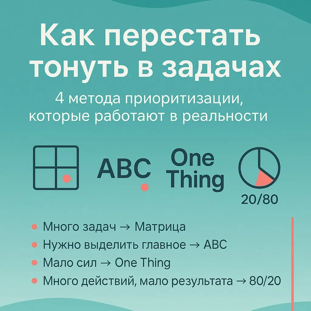 🧩 Как перестать тонуть в задачах: 4 метода приоритизации, которые можно применить сразу
Иногда день начинается с простого действия — открыть список задач | Сетка — социальная сеть от hh.ru