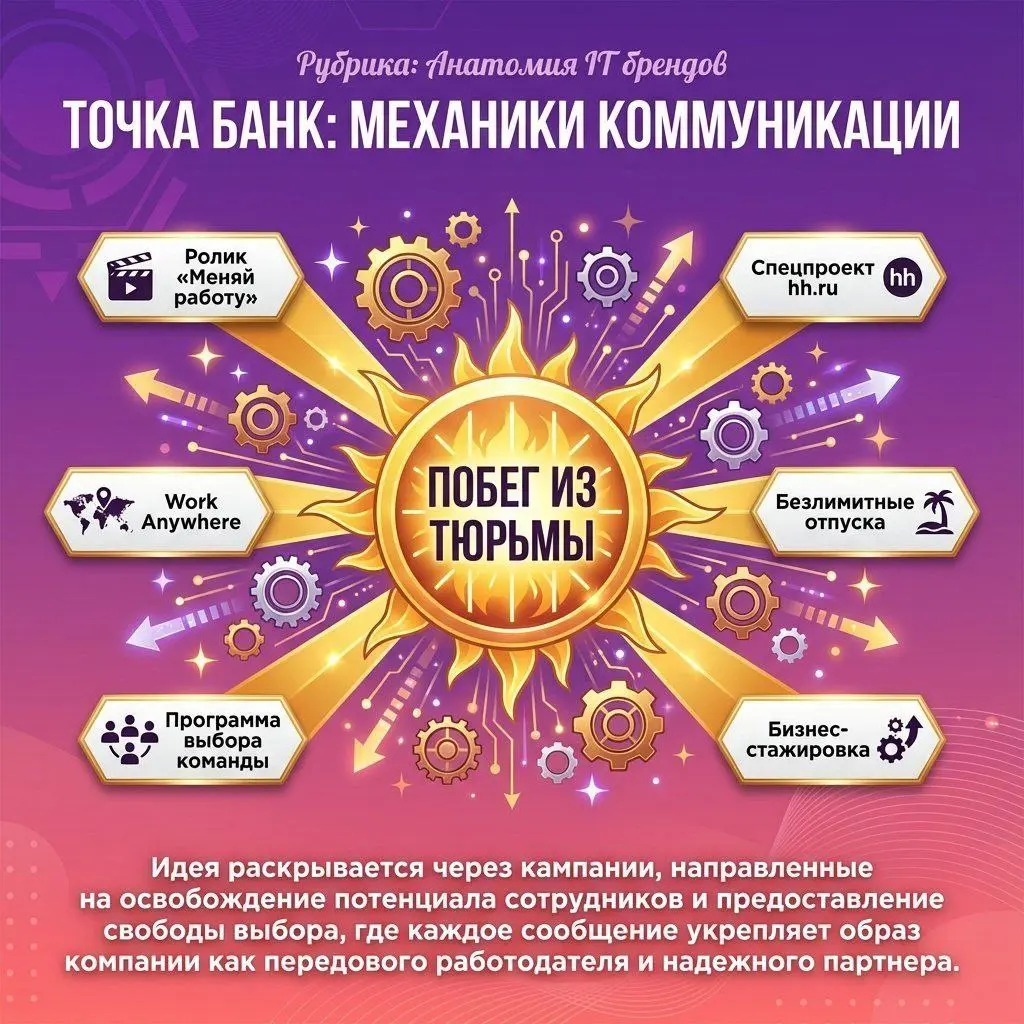 Точка Банк: как HR-коммуникация работает фильтром
Продолжаю #реверсинжиниринг коммуникации IT-брендов. Сегодня разбираю Точку — №5 в рейтинге IT-брендов | Сетка — социальная сеть от hh.ru