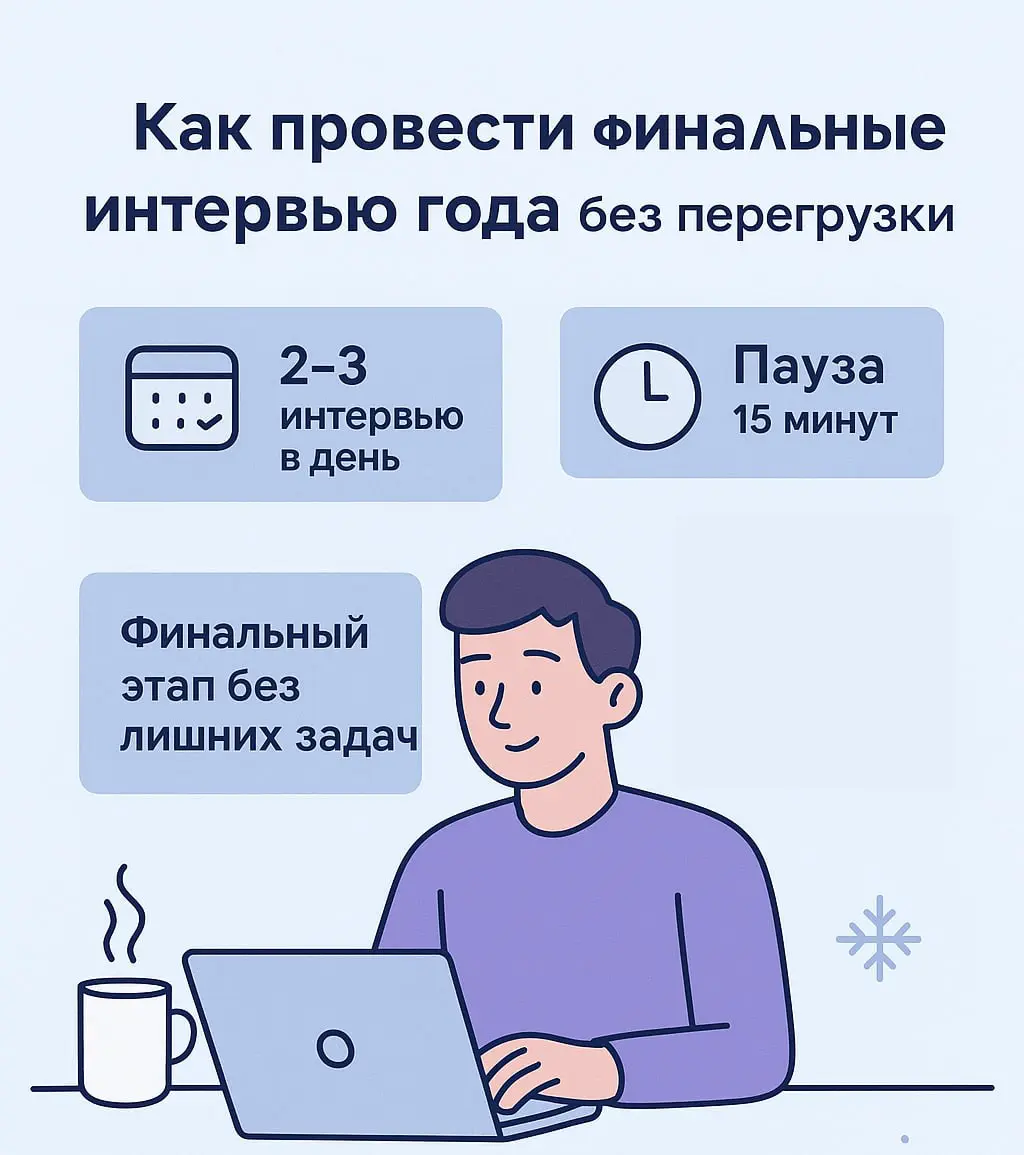 Как провести финальные интервью года без перегрузки 😌 | Сетка — социальная сеть от hh.ru