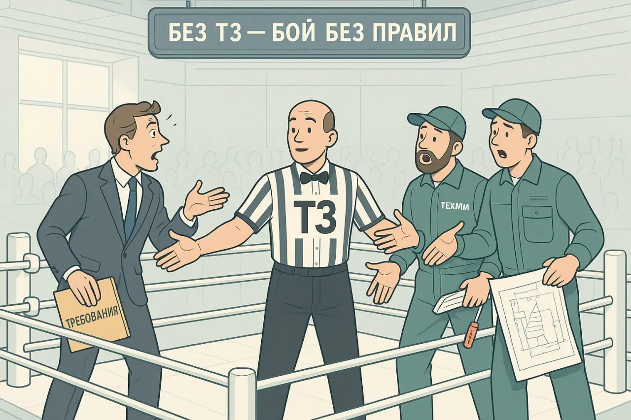 Почему без ТЗ даже простая задача превращается в драку на ринге
🎯 «Зачем вам ТЗ, ребята? Там же всё и так понятно!»
Эта фраза каждый раз звучит как предвестник будущего пожара | Сетка — социальная сеть от hh.ru