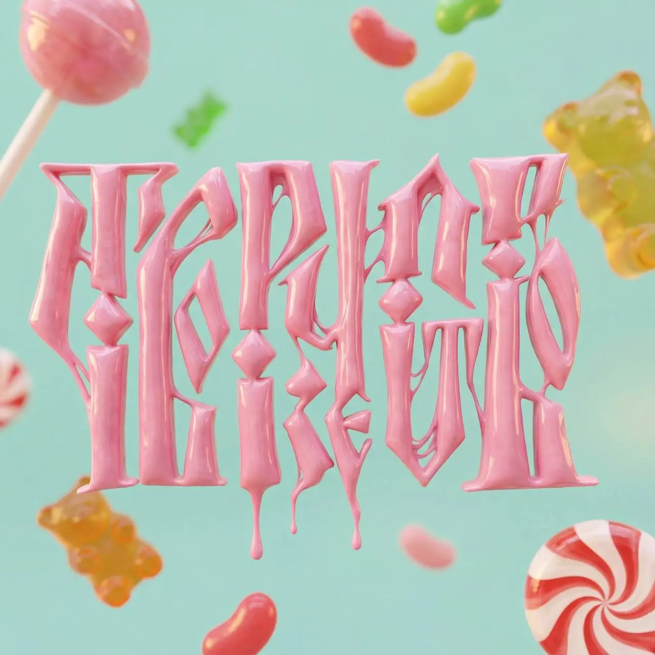 Сладкий промт для генерации в utopy.ai
Create 3D letters based on the reference in glossy pink stretchy material, like slime or bubblegum. Turquoise background with candy elements | Сетка — социальная сеть от hh.ru