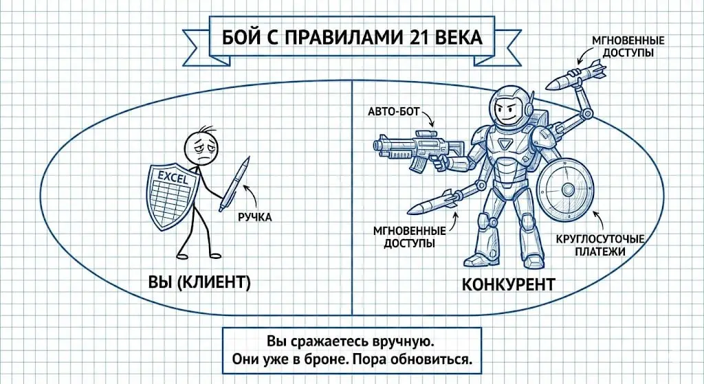 💣 Ваши конкуренты не сильнее. Они просто автоматизировали бардак раньше вас
Все думают: «Вот люди у конкурентов покупают, а у меня — нет».
Угадайте, какой секрет?
Никакой | Сетка — социальная сеть от hh.ru