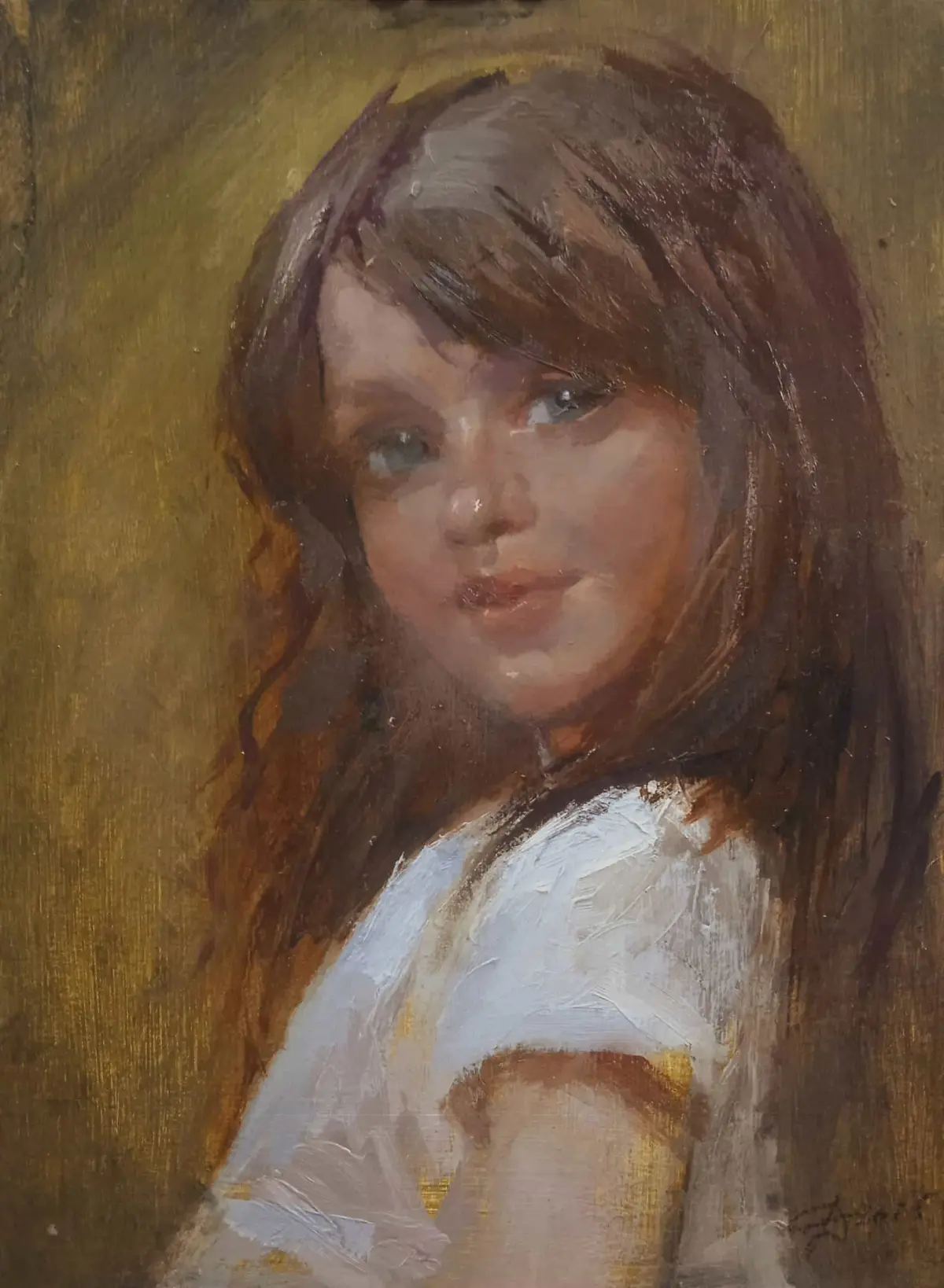 "Алиса ". Картон, масло, 21/30, 2025. #art #painting #портрет #девочка #картина #купитькартину #живопись #художник | Сетка — социальная сеть от hh.ru