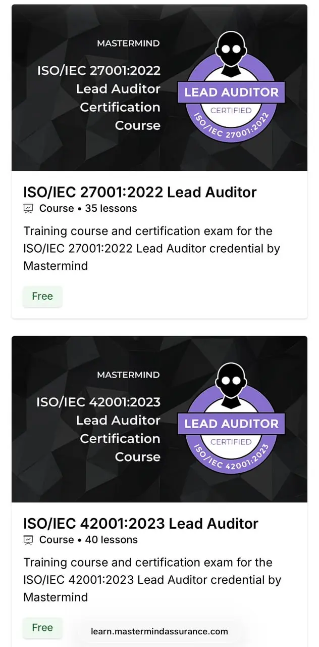 По рекомендации от Андрея Прозорова курсы по ISO/IEC 27001:2022 Lead Auditor & 42001:2023 Lead Auditor от Mastermind📖
Курсы бесплатные + дают CPE (если вам актуально)
😥 Доступны по ссылке
#education
👴... | Сетка — социальная сеть от hh.ru