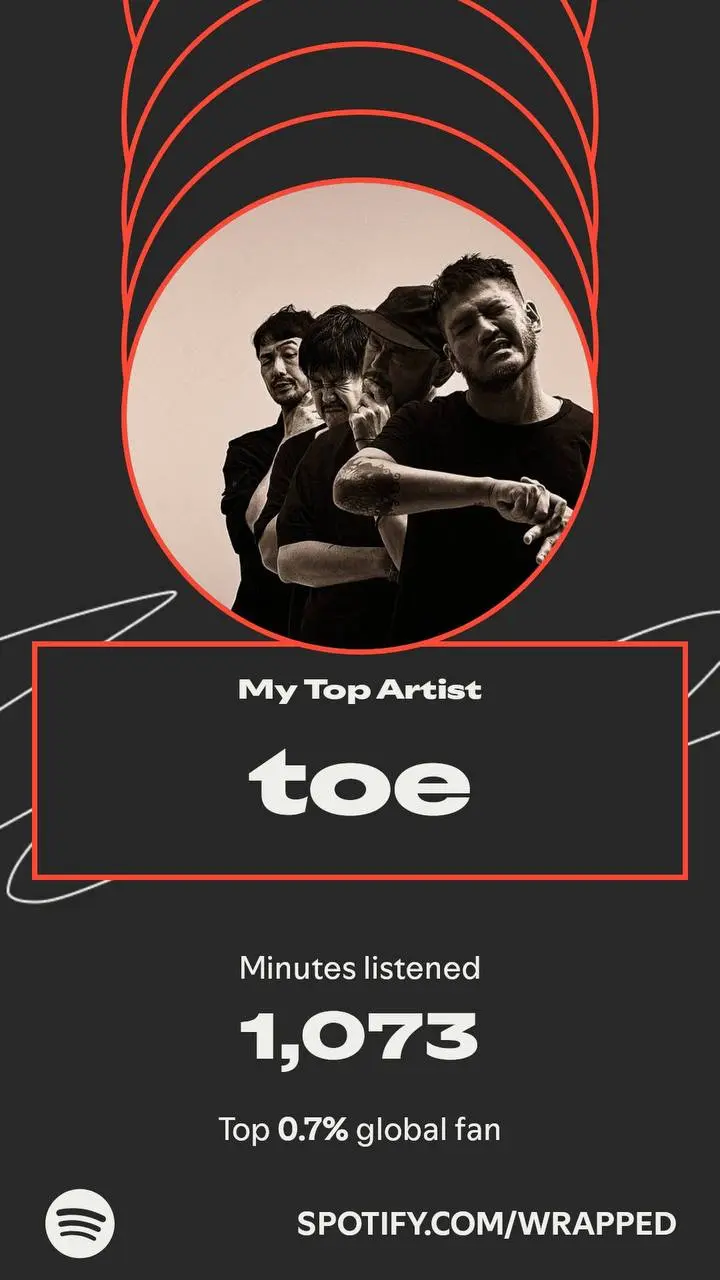 (про музыку)
Все еще люблюSpotifyWrapped, так что если вдруг вам интересно — вот что вышло у меня за год.
Считайте, что это еще один (очередной) мой призыв всем послушать группу toe. | Сетка — социальная сеть от hh.ru