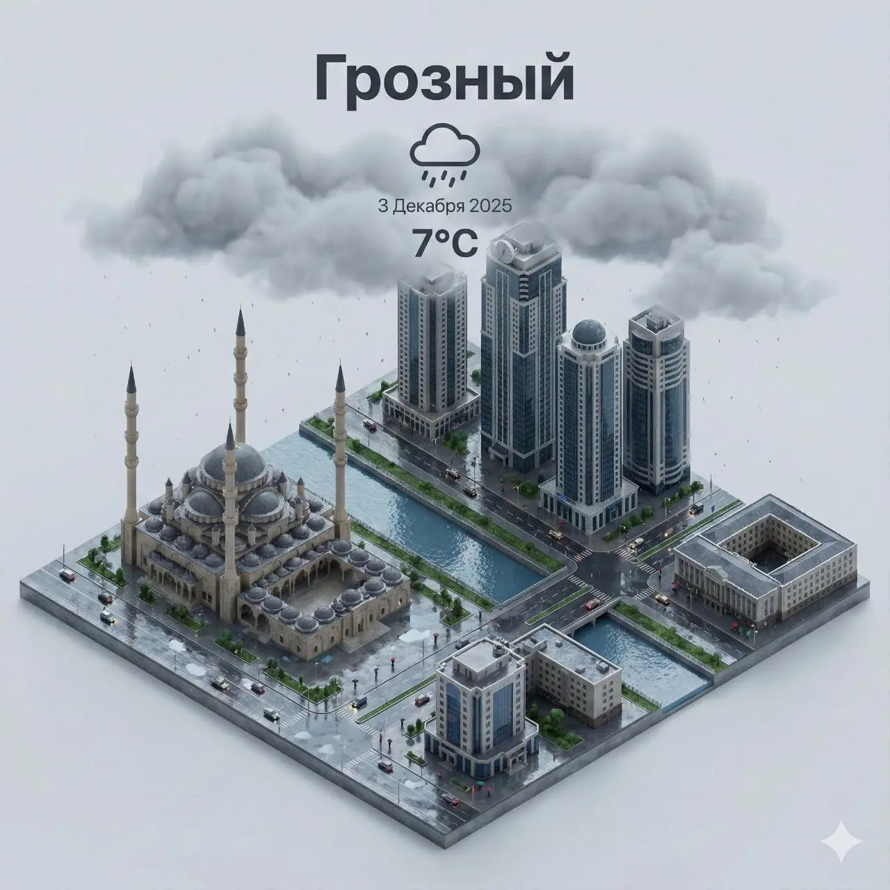 Создал трендовые изображения городов с сегодняшней погодой в Nano Banana. | Сетка — социальная сеть от hh.ru