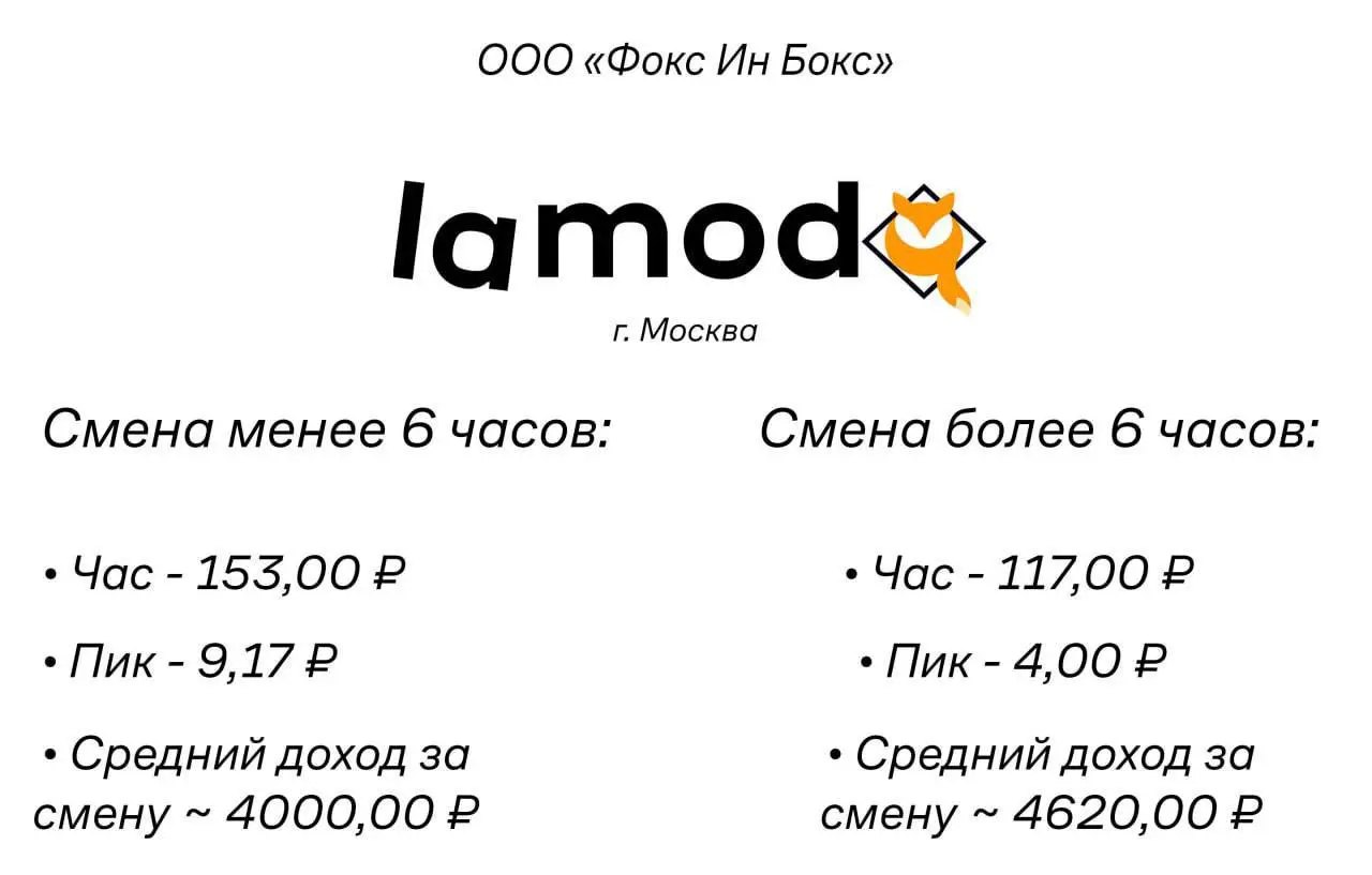💼 ПВЗ Lamoda — Работа в Москве
💰 Заработок от 3500 до 6500 ₽ за смену!
🕐В зависимости от ее продолжительности
⭐️ Нужны и постоянные сотрудники, и подработчики
———————————————————————
🤝 Кого мы ищем?
•... | Сетка — социальная сеть от hh.ru