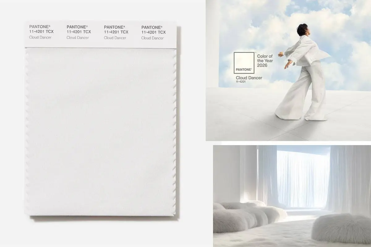 Pantone объявил цветом 2026 года оттенок 11-4201 Cloud Dancer («Облачный танцор») — мягкий, нейтральный белый с лёгким сероватым подтоном | Сетка — социальная сеть от hh.ru