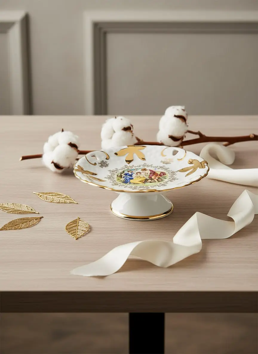 🍴 Чешский сервиз /конфетница/ - карточки для ВБ. Заказчик хотел, чтобы его продукт жил, но при этом не было несуразной вычурности, а сама конфетница реально и органично вписывалась в интерьер | Сетка — социальная сеть от hh.ru