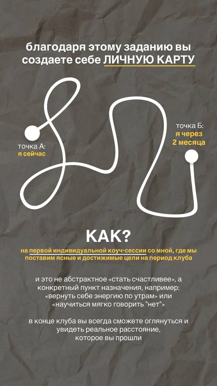 описание коуч-клуба «К СЕБЕ»
я вам расскажу, как устроено путешествие к себе в этом клубе!
вам понадобится примерно 5 минут на сторитейл и вы поймете, что вы упускали все это время!
коротко и в цифрах... | Сетка — социальная сеть от hh.ru