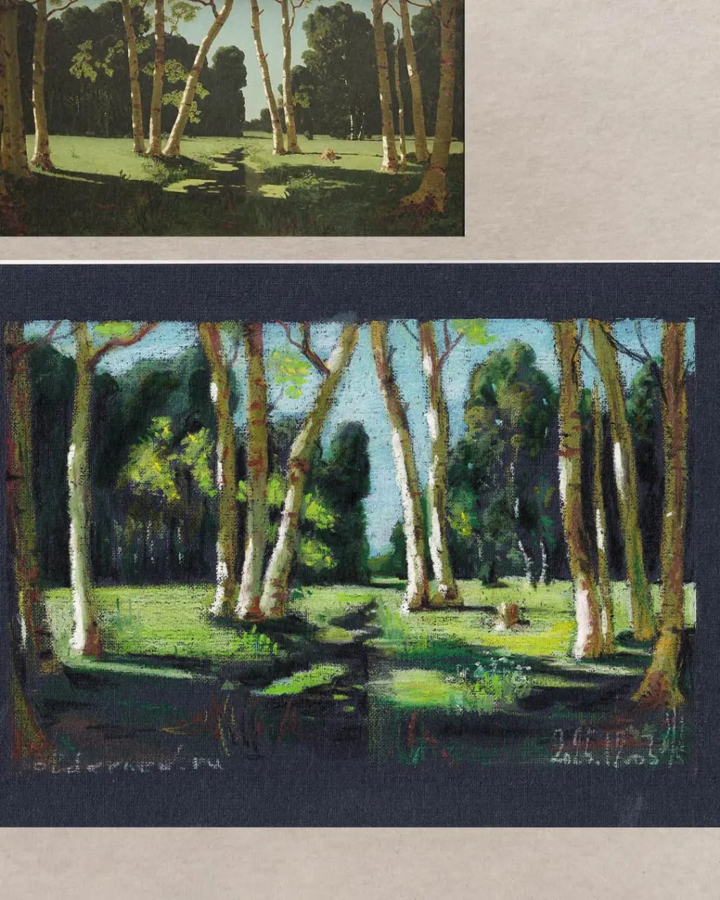 марафон «Рисуем каждый день» 7.0: Копии мастеров
Архип Куинджи. «Берёзовая роща». Холст, масло, 97×181 см. 1879 г.
Копия — масляная пастель, бумага для пастели тонированная, А4.
 | Сетка — социальная сеть от hh.ru