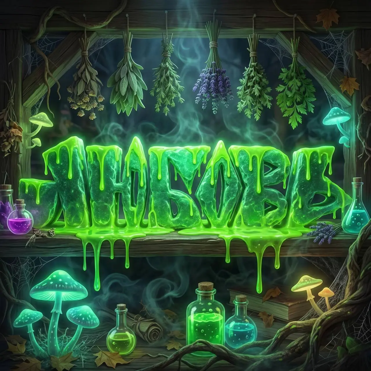 Варим приворотное зелье с помощью utopy.ai
Вот промт:
Turn the reference letters into 3D shapes infused with witch magic, slimy neon-green drips sliding down | Сетка — социальная сеть от hh.ru