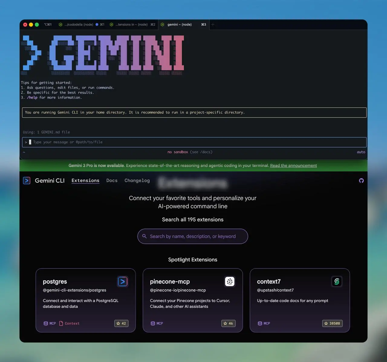 🔎 Antigravity становится платным, а Gemini-CLI стал немного приятнее
Для GeminiCLI сделали мажорных обновлений, и Extensions manager с целой библиотекой MCP и всяких приколюх)
Плюс я полистал релизы, ... | Сетка — социальная сеть от hh.ru