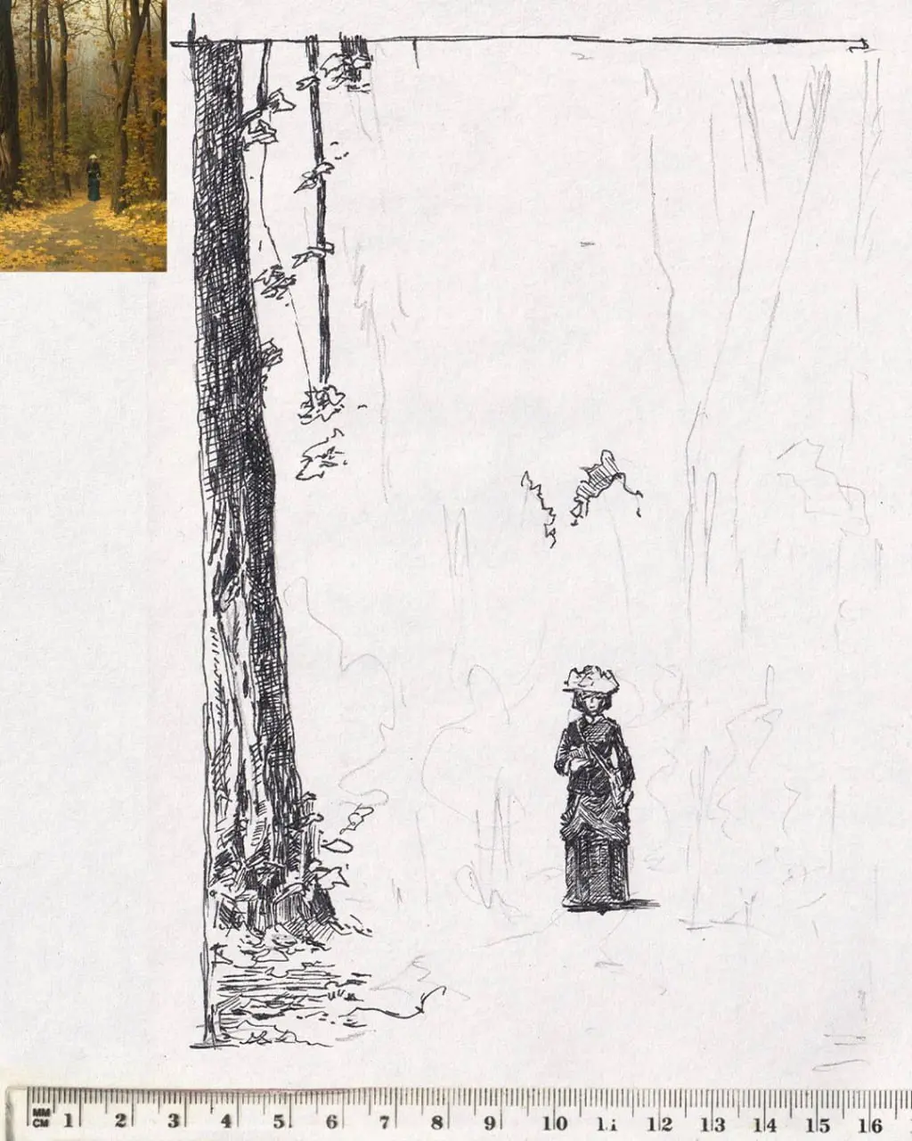 марафон «Рисуем каждый день» 7.0: Копии мастеров
Василий Поленов. «Женщина, идущая по лесной тропинке».
Холст, масло. 114,5x67,3 см. 1883 г.
Копия — ручка чернильная, бумага, А5.
 | Сетка — социальная сеть от hh.ru