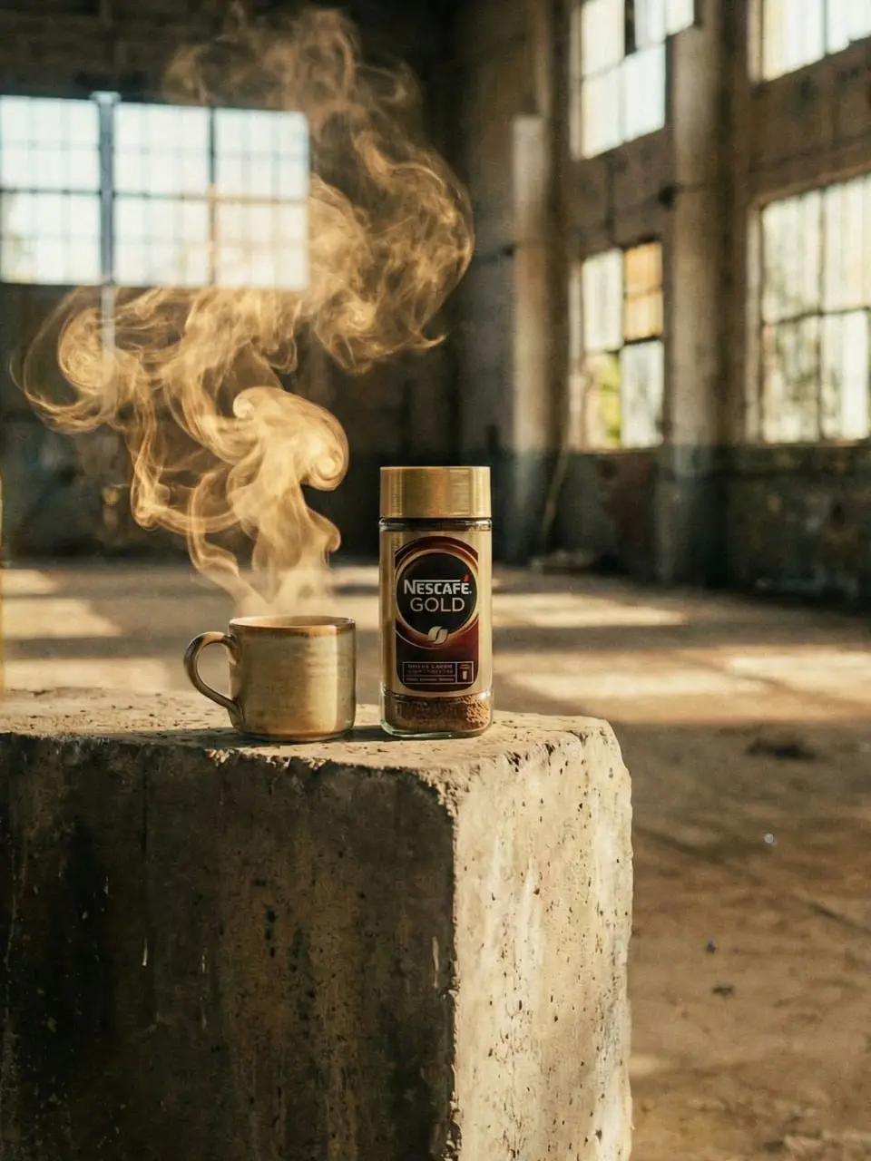 Пост - баннер для NESCAFE
Создаём атмосферу кинематографичного кадра, где в одной сцене задействуем сразу несколько изображений. Я взял референс своей фотографии, зашёл в Gemini 2 | Сетка — социальная сеть от hh.ru