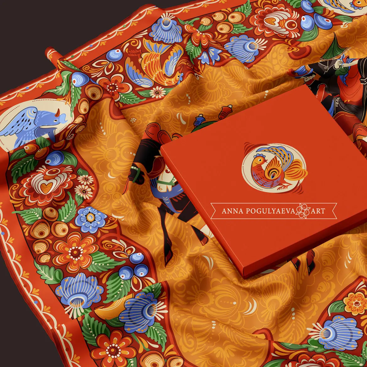 Русская тройка. Иллюстрация для шёлкового платка | Сетка — социальная сеть от hh.ru