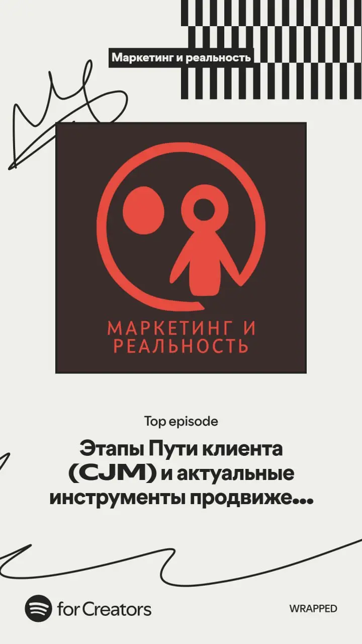 Итоги года подкаста "Маркетинг и реальность" на Spotify ^^
Всегда интересно получать статистику от плеера Spotify, учитывая, что он отражает слушанье подкаста за рамками России | Сетка — социальная сеть от hh.ru
