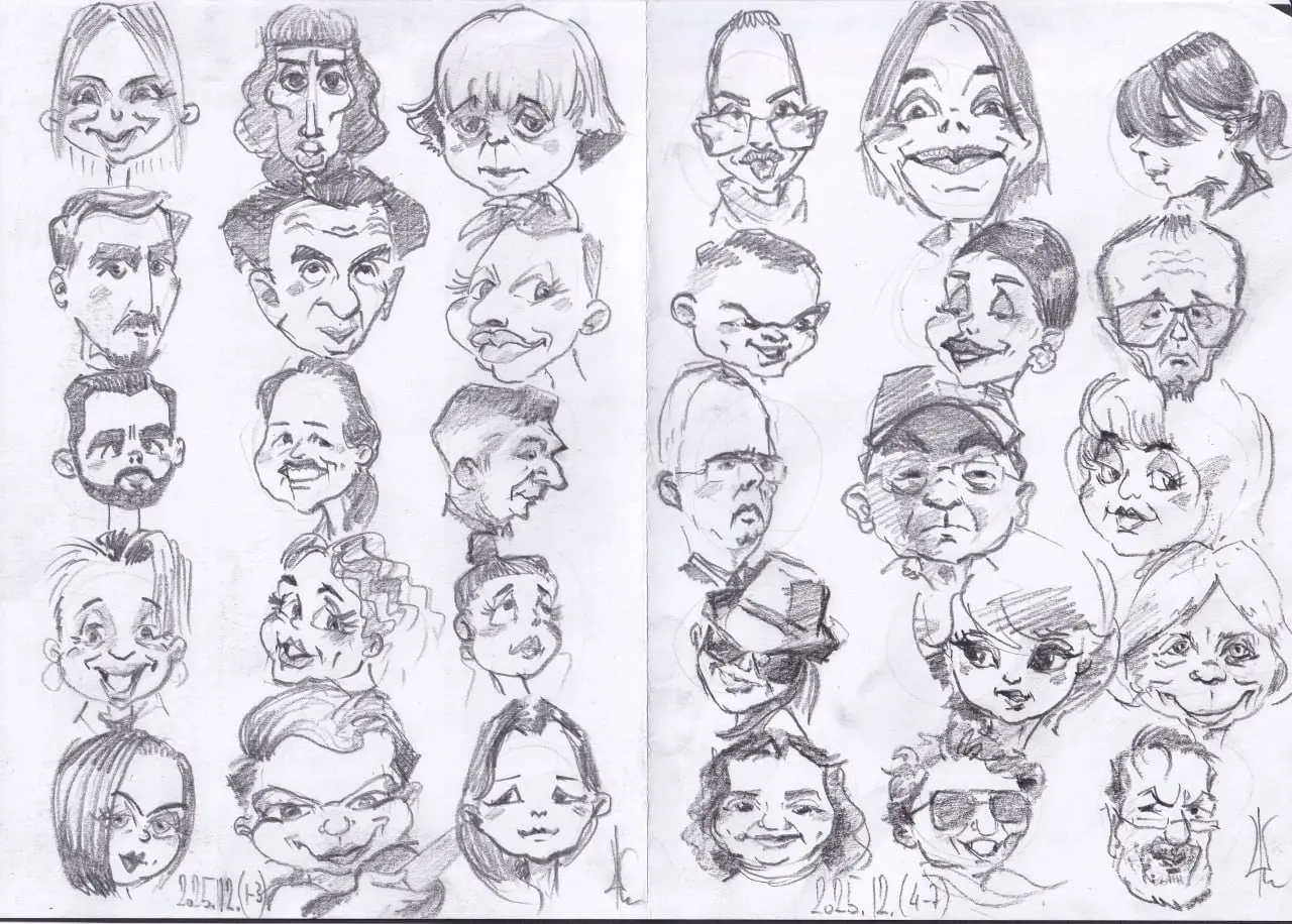 Карандашная разминка
В последнее время мне понравилось делать такие вот быстрые "заметки"😎. Начинал — срисовывал с разных наборов эмоциональных "колобков" из пинтереста | Сетка — социальная сеть от hh.ru