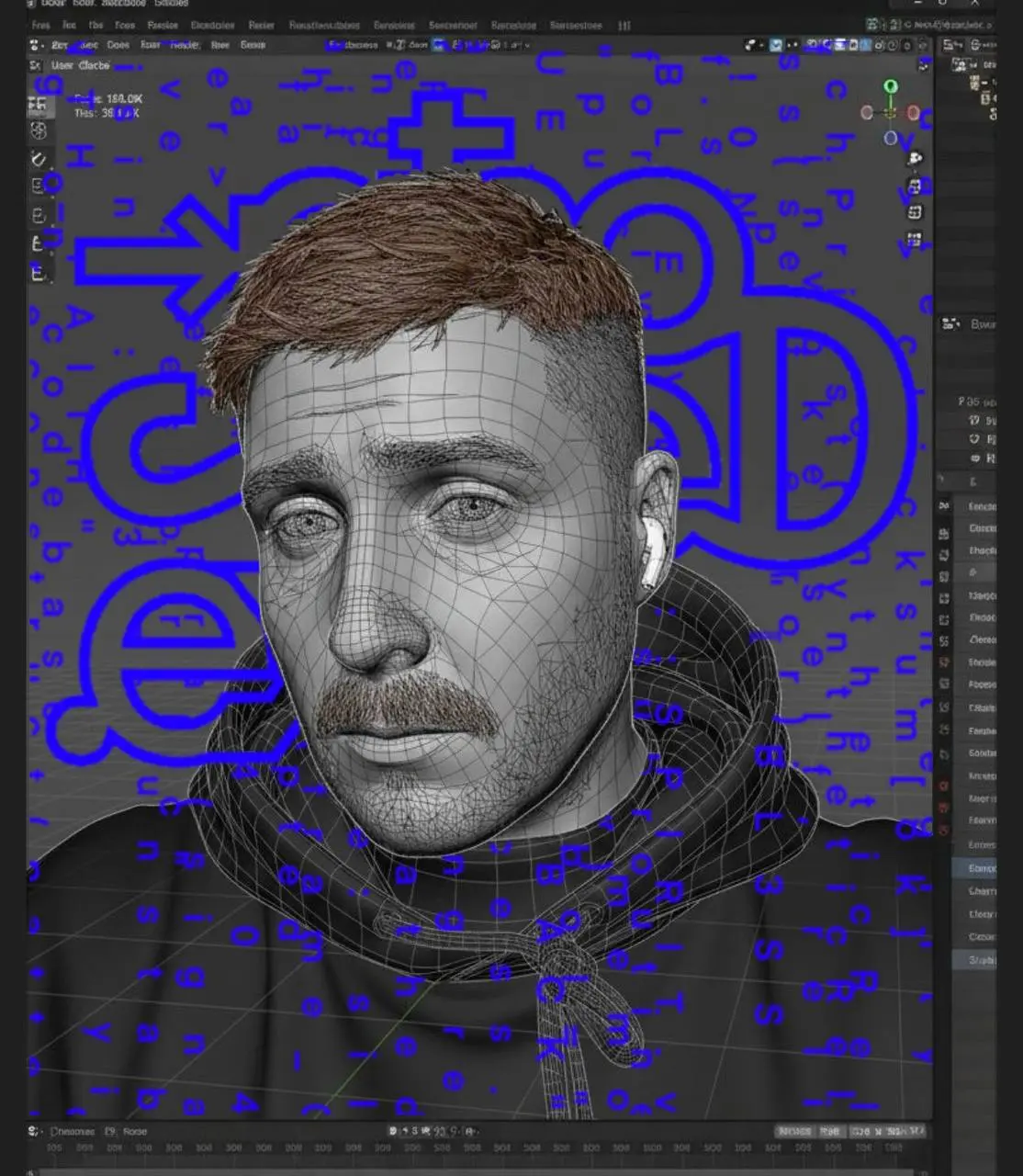 def renderfacemesh():
"""Blender face mesh signature"""
mesh = loadfacescan("selfmesh.blend")
material = ⇥għoᔕ♰eᗪ.exê
applycyberpunkshader(mesh)
caption = (
"facemesh | Сетка — социальная сеть от hh.ru