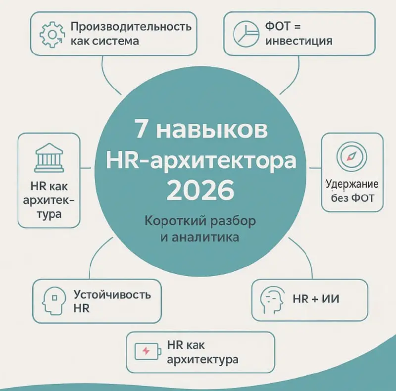 7 навыков HR-архитектора 2026: зачем они нужны и что меняют в работе HR
Вышел методологический документ от Оксаны Усачёвой — про то, какие навыки станут точкой отбора HR-функции в 2026 | Сетка — социальная сеть от hh.ru