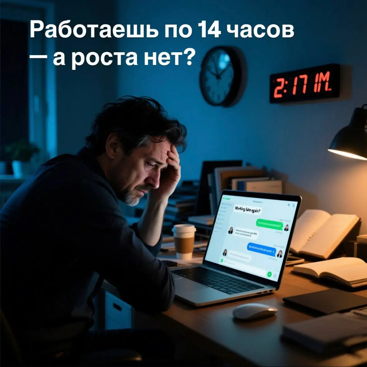 Почему бизнес не растёт, хотя вы работаете 14 часов в сутки
Я знаю это состояние:
когда ты пашешь, выкладываешься, живёшь в режиме 24/7 —
а результата нет | Сетка — социальная сеть от hh.ru