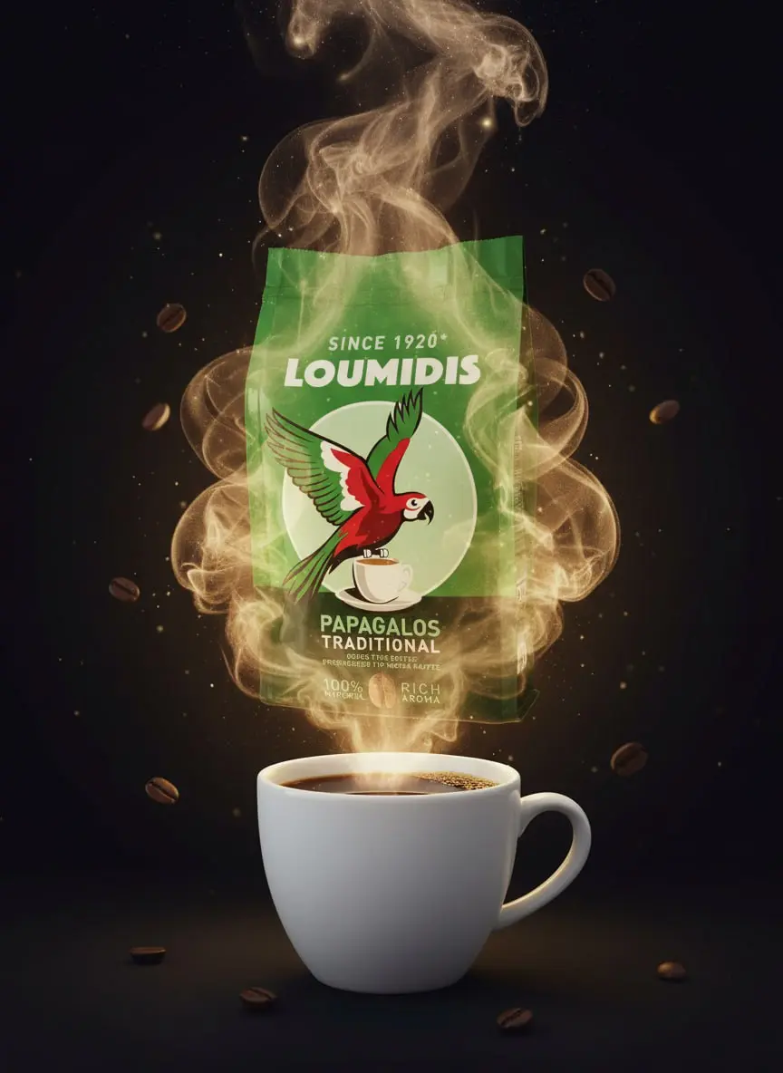 Карточка для растворимого кофе LOUMIDIS ☕️ Первое изображение, которое, вы видите на картинках к этому посту, это собственно референс заказчика. Однако, он не хотел,чтобы оформление было банальным | Сетка — социальная сеть от hh.ru