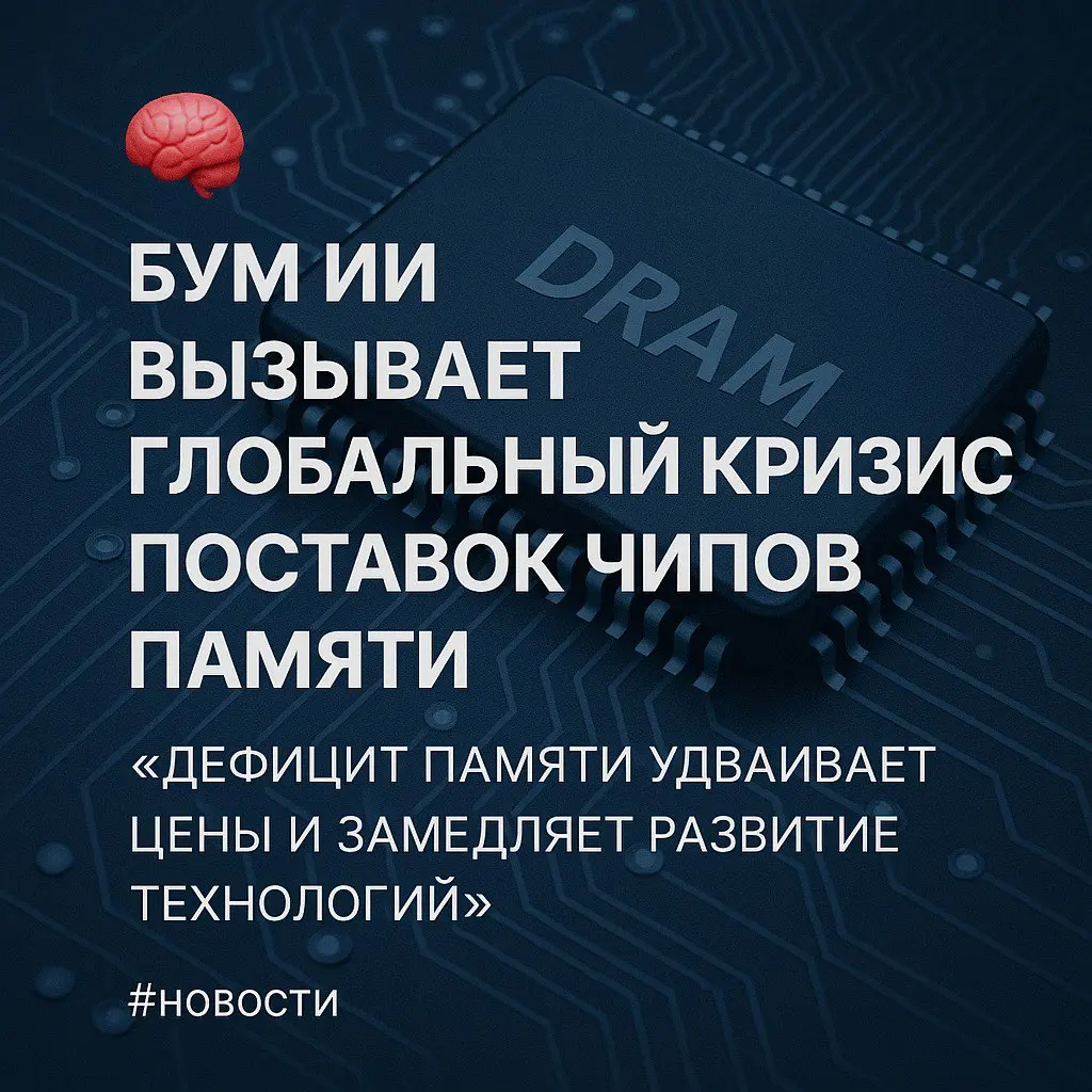 🧠 Бум ИИ вызывает глобальный кризис поставок чипов памяти
«Дефицит памяти удваивает цены и замедляет развитие технологий»
Спрос на ИИ от компаний вроде Microsoft и Google привел к острой нехватке чипо... | Сетка — социальная сеть от hh.ru