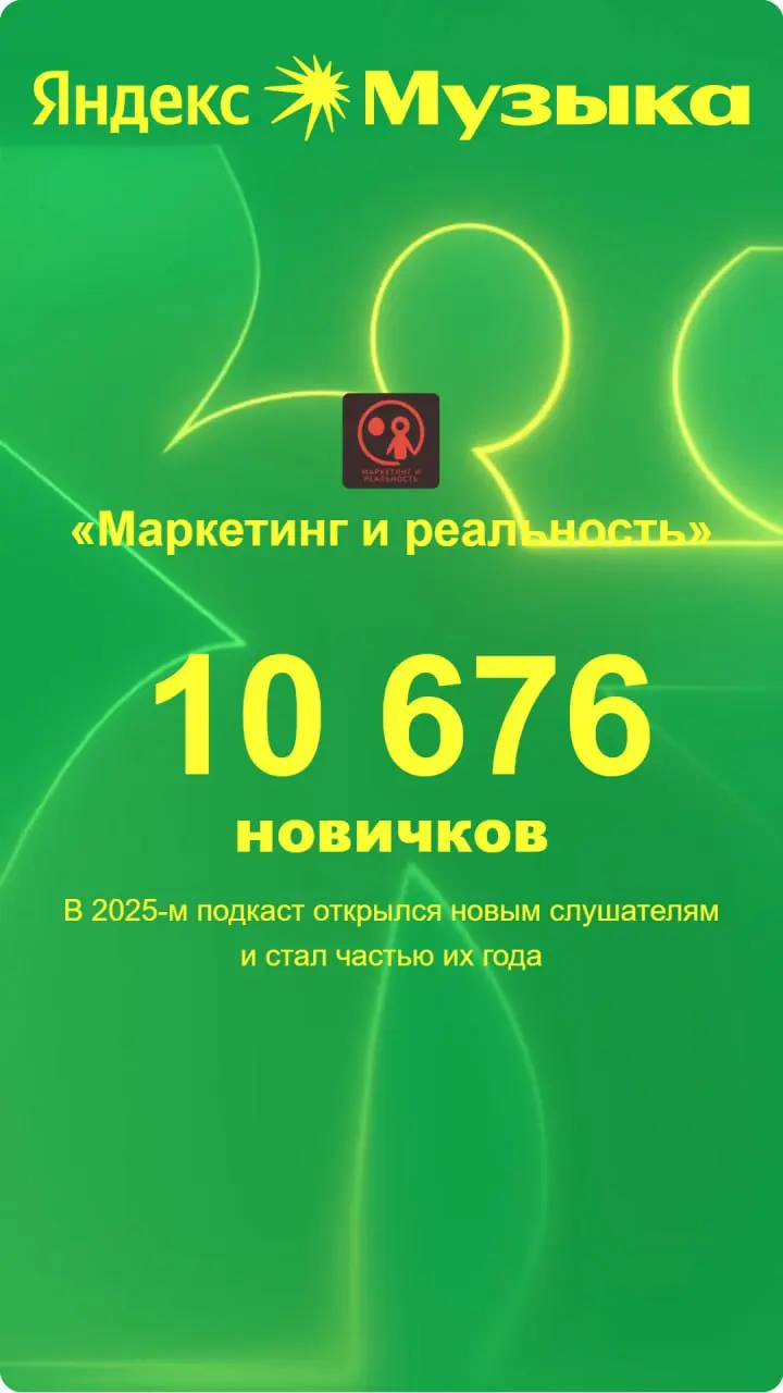 А вот и итоги года подкаста "Маркетинг и реальность" в Яндекс Музыке ^^ 🙏 Благодарим каждого из вас за поддержку! | Сетка — социальная сеть от hh.ru