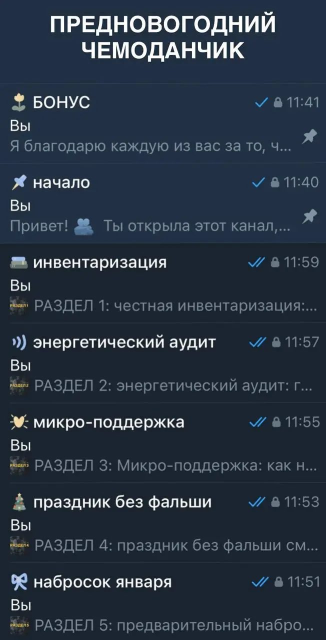 предновогодний чемоданчик (2)
5 разделов по 3 методики в каждом + НАИПРИЯТНЕЙШИЙ БОНУС
сегодня этот чемоданчик уже получила одна прекрасная девушка, а я чуть позже пойду забирать свой подарок на ВБ 😂♥... | Сетка — социальная сеть от hh.ru